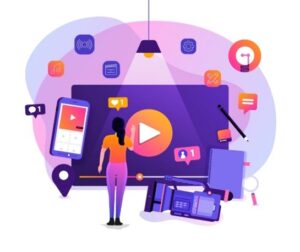 Digital marketing graphic-purple and orange